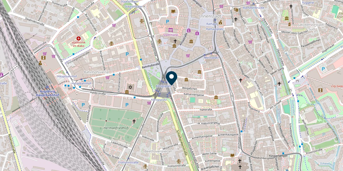 Standort von Rovi Immobilien auf OpenStreetMap - Konrad-Adenauer-Allee 7, 86150 Augsburg